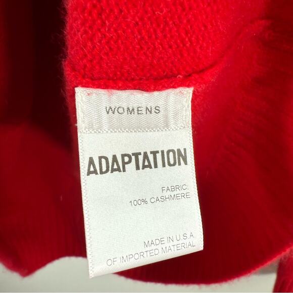 Adaption Legalized Cannabis 100% Cashmere Red Black Crewneck Sweater Medium - Picture 7 of 11